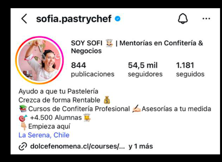 Testimonio @sofia.pastrychef